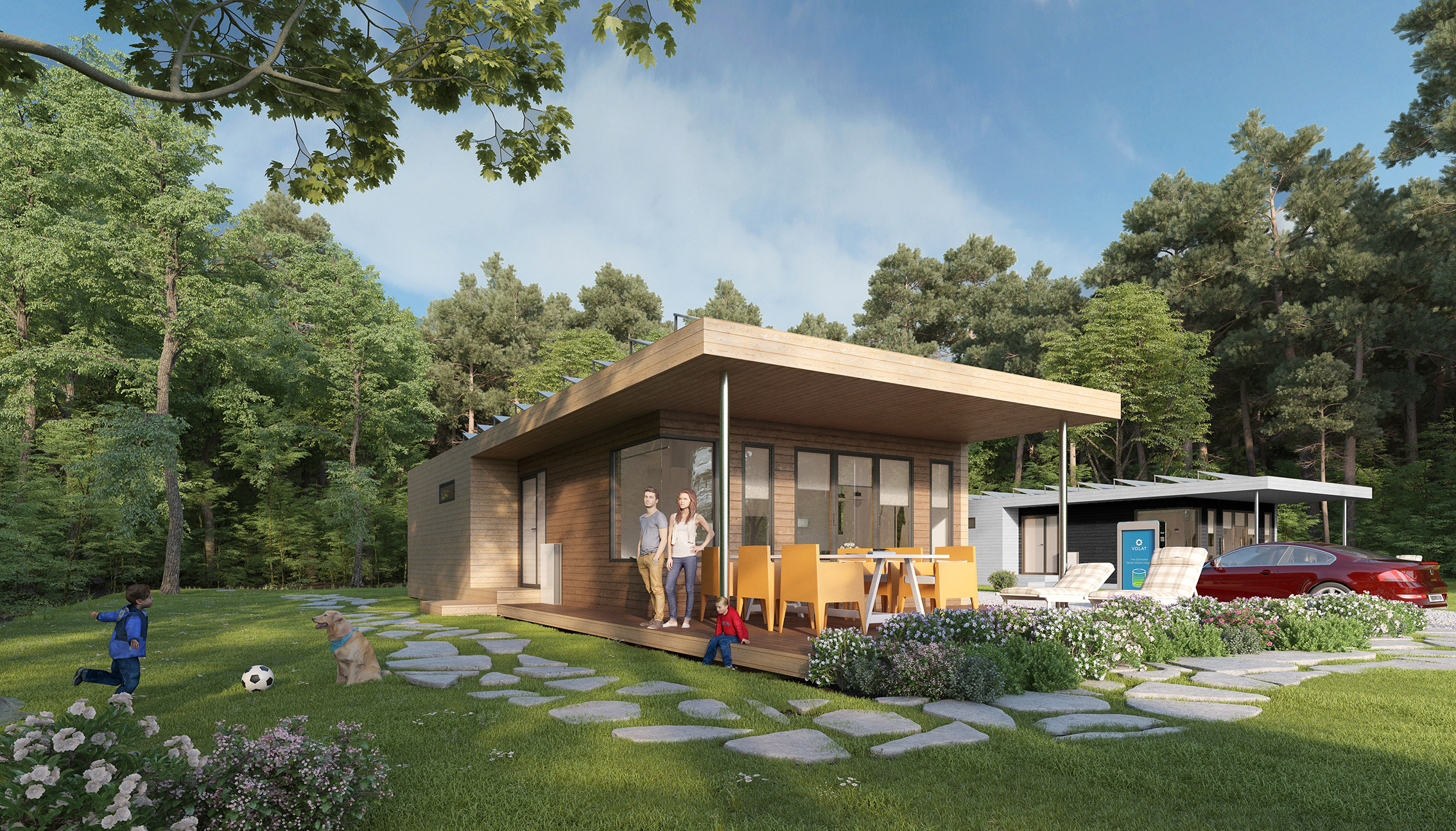 Smile modulaire prefab recreatiewoning in natuur